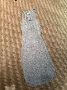 Aritzia Wilfred Heather Gray Racerback Midi Dress
